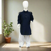 Roll Up Sleeves Boys Kurta Pajama Dress